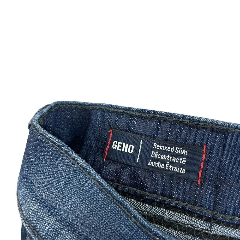 True Religion 32 Geno Relaxed Slim Jeans Blue Painted Distressed Mens